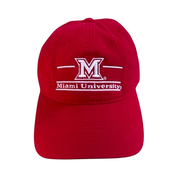 Miami University RedHawks Red Adjustable Strapback Hat - Picture 1 of 10